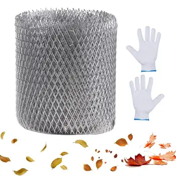 Алюминиевая защита желоба с парой перчаток, сетка для защиты желоба, Прочная защита от листьев, ветки