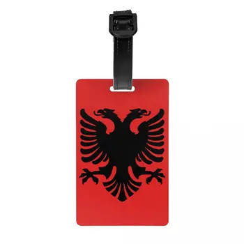 Багажные бирки с изображением флага Албании в виде орла для чемоданов, гордость Албании, конфиденциальность, титульное имя, удостоверение личности