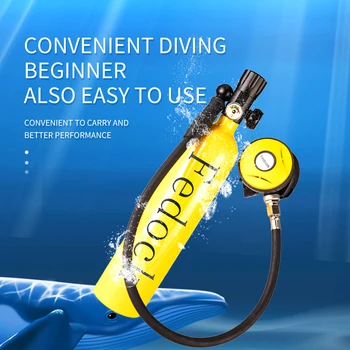 Баллон для подводного плавания 1л, комплект кислородных баллонов для подводного плавания, Респиратор для подводного плавания, Ручной насос, Воздушный Баллон, Дыхательное оборудование для подводной лодки