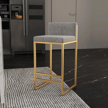 Барные стулья из скандинавского железа, простые барные стулья для роскошной домашней кухни, креативный Золотой гостиничный стул, Высокие стулья для дома на стойке регистрации, A B