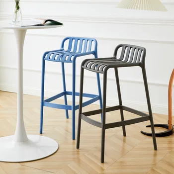 Барный стул, современный и минималистичный пластиковый барный стул, спинка, высокий табурет, барный стул для отдыха, домашний балкон, высокий стул