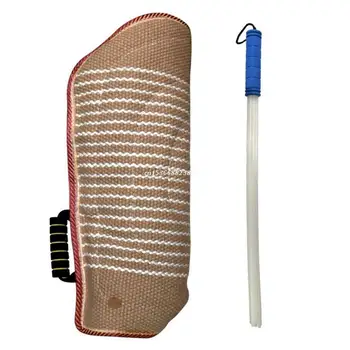 Безопасная прокладка для кусания жесткого льна Игрушка для перетягивания каната для дрессировки щенков Льняной рукав Профессиональный инструмент для обучения челнока