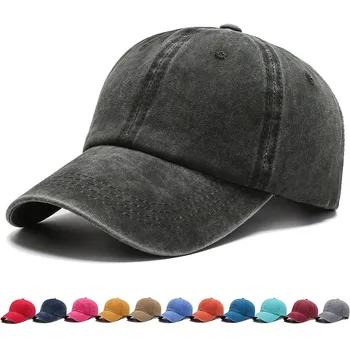 Бейсболка из 100% хлопка, Выстиранная джинсовая спортивная кепка для тенниса для взрослых Snapback hat