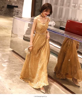 Блестящее золотое выпускное платье seqins 2020 выпускное платье трапециевидной формы модные вечерние платья вечернее платье женские элегантные вечерние платья