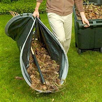 Большой емкости Сверхмощный Садовый мешок для мусора Зеленый Складной Совок Для хранения листьев Садовый Круглый мешок для сбора листьев Мешок для мусора