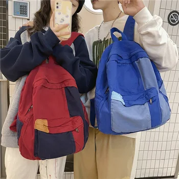 Брезентовые сумки-рюкзаки для пары 2022 года выпуска, новые брезентовые сумки-рюкзаки большой вместимости, смешанные цвета, студенческие дорожные сумки