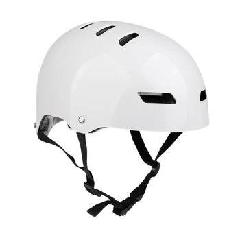 Велосипедный шлем для скейтборда, жесткий колпачок для скутера -одобрен CE, ярко-белый