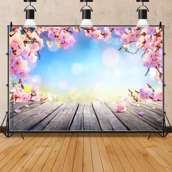 Виниловый фон для фотосъемки Sheng Yong Bao на заказ, имитация цветов и деревянной доски, фон для фотостудии WYY-03
