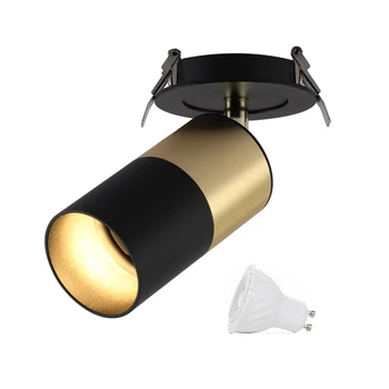 Винтажный промышленный светильник GU10 с возможностью поворота на 360 °, Сменный, черный, белый, Золотой, Встраиваемый потолочный светильник для спальни, магазина, прохода