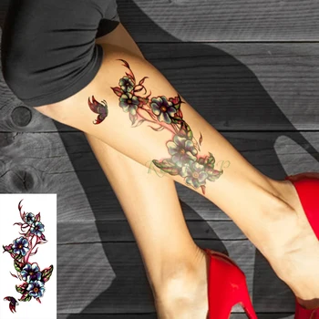 Водонепроницаемая временная татуировка наклейка цвет чернил цветок бабочка тату наклейки флэш тату поддельные татуировки для девочек Мужчин женщин