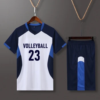 Волейбольная форма с коротким рукавом, Мужская волейбольная рубашка, шорты с карманами, Тренировочная одежда, Волейбольная майка, спортивный костюм