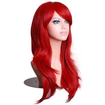 волнистые красные парики длиной 70 см, поддельные шиньоны, женский парик для косплея из синтетических волос для чернокожих белых женщин