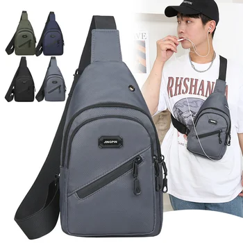 Высококачественные нейлоновые мужские нагрудные сумки с USB-портом для зарядки, модные дорожные сумки через плечо, сумка для хранения с несколькими карманами.