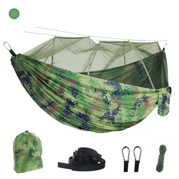 Гамак с москитной сеткой, 210 т, нейлон, портативная походная палатка, 260x140 см, автоматический легкий быстрораскрывающийся гамак