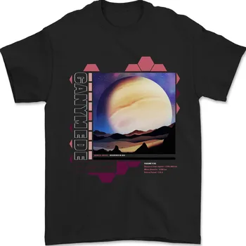 Ганимед Юпитер III Астрономические планеты Космос Мужская футболка из 100% хлопка с длинными рукавами