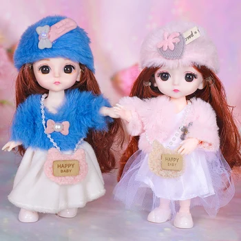 две куклы в масштабе 1: 12 16 см, кукла принцессы BJD с одеждой и обувью, Подарочные детские игрушки для детей