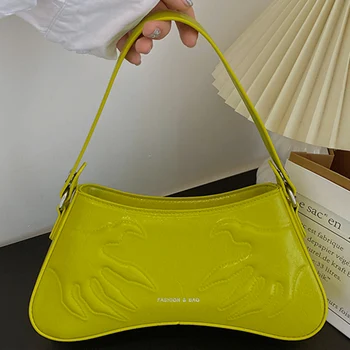 Дизайнерские женские зелено-оранжевые сумки, женские сумки-мессенджеры, искусственная кожа, винтажные шикарные сумки подмышками, сумки через плечо, сумки через плечо