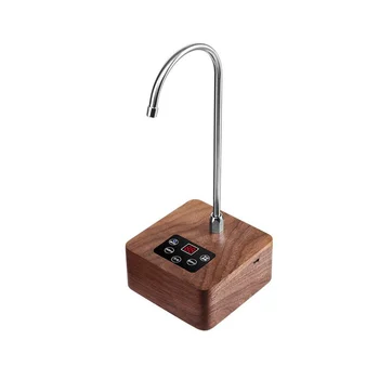 Диспенсер для воды на 5 галлонов, портативный диспенсер для воды из дерева грецкого ореха, универсальный автоматический диспенсер для кувшина для воды с USB-зарядкой