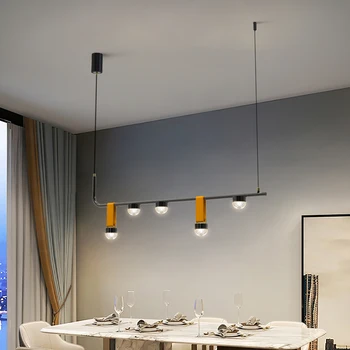 Длинная черная люстра FSS Nordic в стиле минимализма, украшение бара ресторана, домашняя светодиодная Длинная люстра