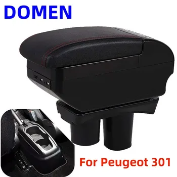 Для Peugeot 301 Коробка Подлокотника Детали Интерьера Центральное Содержимое Автомобиля С Выдвижным Отверстием Для Чашки Большое Пространство Двухслойная USB Зарядка