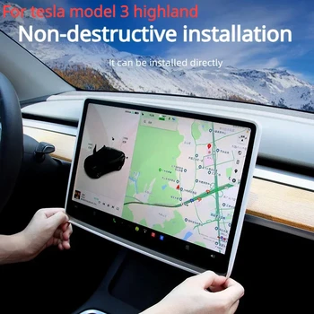 Для Tesla Model 3 Highland 2024 Силиконовая защитная рамка для экрана Крайнее Покрытие Центральное управление Навигационный экран Отделка Аксессуары