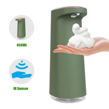 Дозатор жидкого мыла для пены, портативный для ванной комнаты и кухни, перезаряжаемый через USB, 450 мл, Бесконтактное автоматическое вспенивание