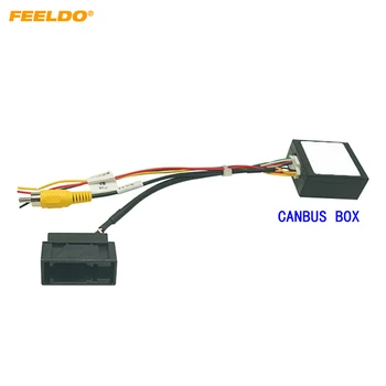Жгут проводов аудиосистемы FEELDO с коробкой Canbus для модели Volkswagen, оснащенной оригинальной камерой заднего вида RGB, стерео-проводным адаптером