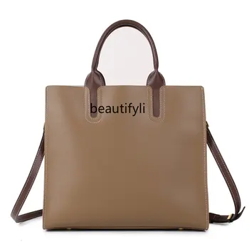 Женская сумка через плечо yj, большая вместительная сумка для пригородных поездок, натуральная кожа, осень и зима, высококачественная мягкая воловья кожа