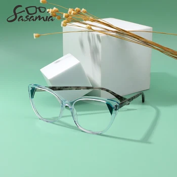 Женские очки SASAMIA, Оправы для очков Pilot, Женские Компьютерные очки, Оптические очки по рецепту, Фирменные Дизайнерские очки WD4139