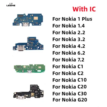 Зарядка через USB Зарядное Устройство Док-Порт Плата Гибкий Кабель С Микрофоном Для Nokia 1 Plus 1.4 2.2 3.2 4.2 6.2 7.2 C1 C2 C10 C20 C30 G20