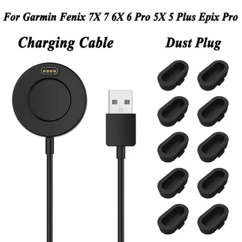 Зарядное Устройство для часов Garmin Fenix 7X 6X Pro 5X Plus Epix Pro Gen 2 длиной 1 м Зарядный USB-Кабель Для Зарядного порта Garmin Watch Пылезащитный Штекер