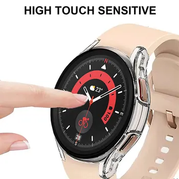 Защитная Крышка Для Samsung Galaxy Watch 5 Pro Case 45 мм Покрытие Силиконовый Мягкий Бампер TPU Защита Экрана Полный Комплект Аксессуаров