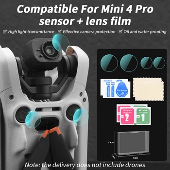 Защитная пленка для объектива дрона для DJI Mini 4 Pro Drone с защитой от царапин, Защитная пленка для камеры с закаленной пленкой, Аксессуары для пленки