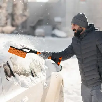 Зимняя съемная автомобильная лопата для уборки снега с ручкой из пены EVA, инструмент для очистки, скребок для удаления льда, щетка для автомобилей