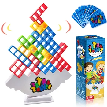 Игрушки для балансировки Tetra Tower, настольные игры для детей и взрослых, строительные блоки для балансировки, идеально подходящие для семейных игр и вечеринок