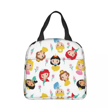 Изолированная сумка для ланча Disney Princess Большой емкости Ariel Belle Snow White Многоразовая Сумка-холодильник, Ланч-бокс, пакеты для еды для пикника
