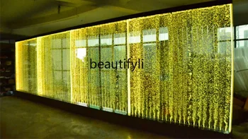Индивидуальная водная занавеска с большим акриловым экраном, Стена водяных пузырей, Креативный Вход в аквариум для рыб