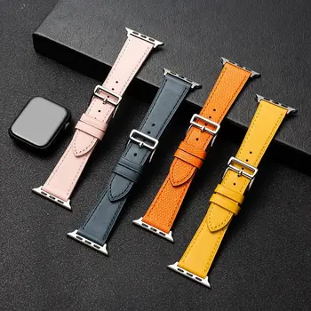 Кожаный Ремешок-петля для Apple watch band 40 мм 44 мм 45 мм 41 мм 42 мм 38 мм 49 мм браслет для смарт-часов iwatch Series 3 4 6 SE 7 8 ultra