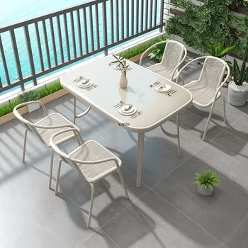Комбинация стола и стула на открытом воздухе, внутренний двор, Балкон, обеденный стул, стол, Магазин чая с молоком, Зона отдыха на улице
