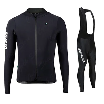 Комплект велосипедной майки с длинным рукавом BIEHLER Sports Team 2023, футболки для горных велосипедов, осенние майки для внедорожников, спортивная одежда для велоспорта