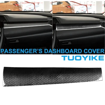 Консоль из углеродного волокна в стиле LHD, приборная панель со стороны пассажира, накладка приборной панели для Honda CIVIC 10th 10x 2016-20