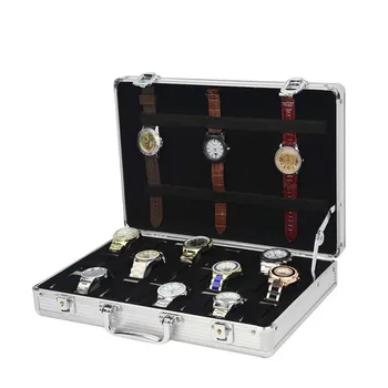 Коробка для хранения роскошных часов из алюминиевого сплава, коробка для коллекции ювелирных изделий, портативная коробка для часов большой емкости, качественные подарочные коробки для показа