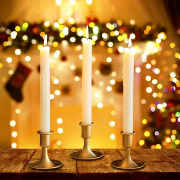 Короткий подсвечник, элегантный винтажный железный подсвечник для свадебной вечеринки, центральные элементы стола, золотая коническая свеча на Рождество