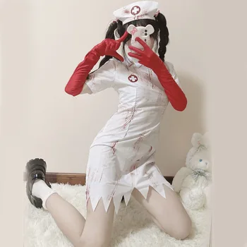 Костюм медсестры для косплея кровавого зомби на Хэллоуин для взрослых