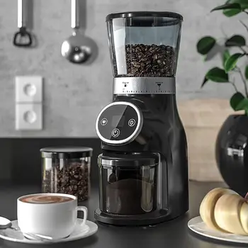 Кофемолка для измельчения кофейных зерен, электрическая и автоматическая кофемолка с 30 регулируемыми настройками помола На 2-12 чашек