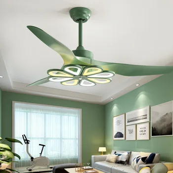 Креативный потолочный вентилятор с лампой Современный Потолочный вентилятор со светодиодными лампами и пультом дистанционного управления 42/52 дюйма 220V