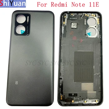 Крышка батарейного отсека, корпус задней двери, задняя крышка для Xiaomi Redmi Note 11E, крышка батарейного отсека с логотипом, запасные части