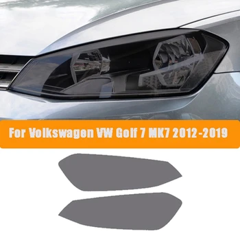 Крышка передней фары автомобиля Дымчато-черная защитная пленка из ТПУ для Golf 7 MK7 2012-2019
