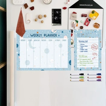 Магнитный календарь, наклейка на доску, Еженедельник на холодильник, Ежемесячный планировщик, Календарь для кухни, список покупок в продуктовых магазинах, доска со списком дел