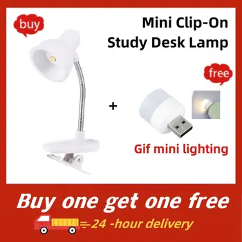 Мини-настольная лампа для учебы, работающая на батарейках, Гибкая прикроватная настольная лампа, осветительные лампы, светодиодная мини-лампа для чтения книг